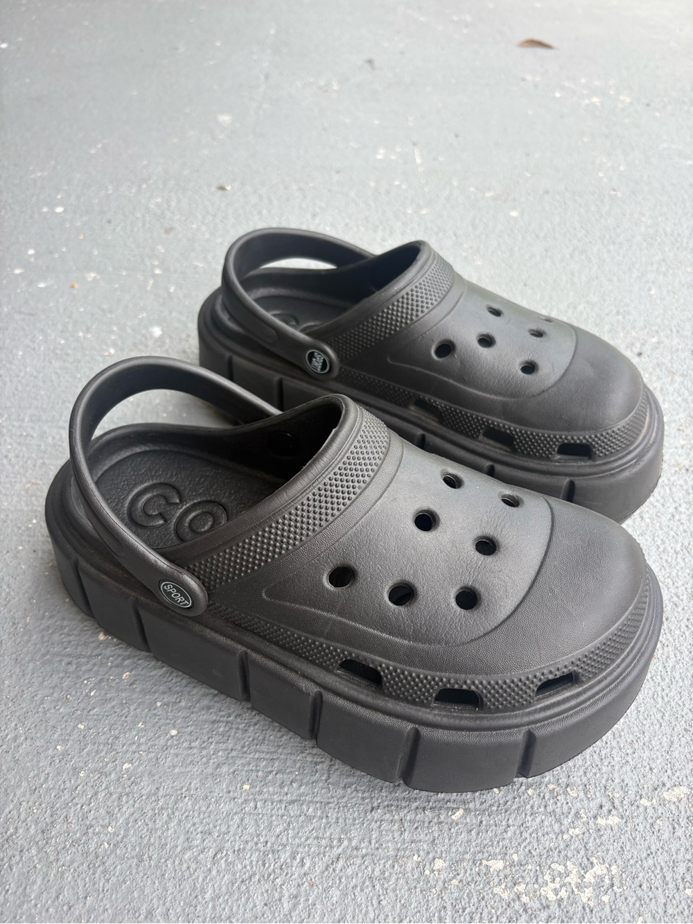 Black Slip-On Platform Clog Sandals